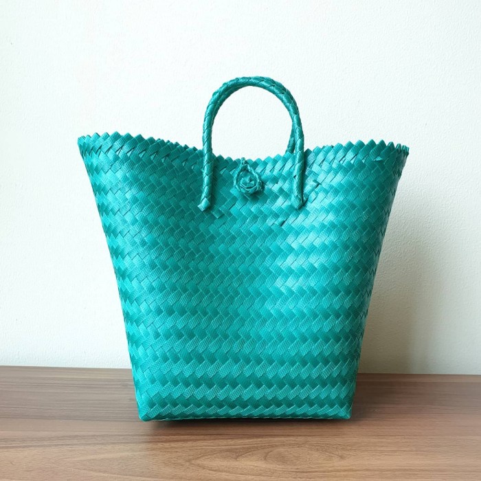 Kana Bag Hijau Tas Parcel Lebaran, Tas Parsel, Tas Souvenir Anyaman - Polos