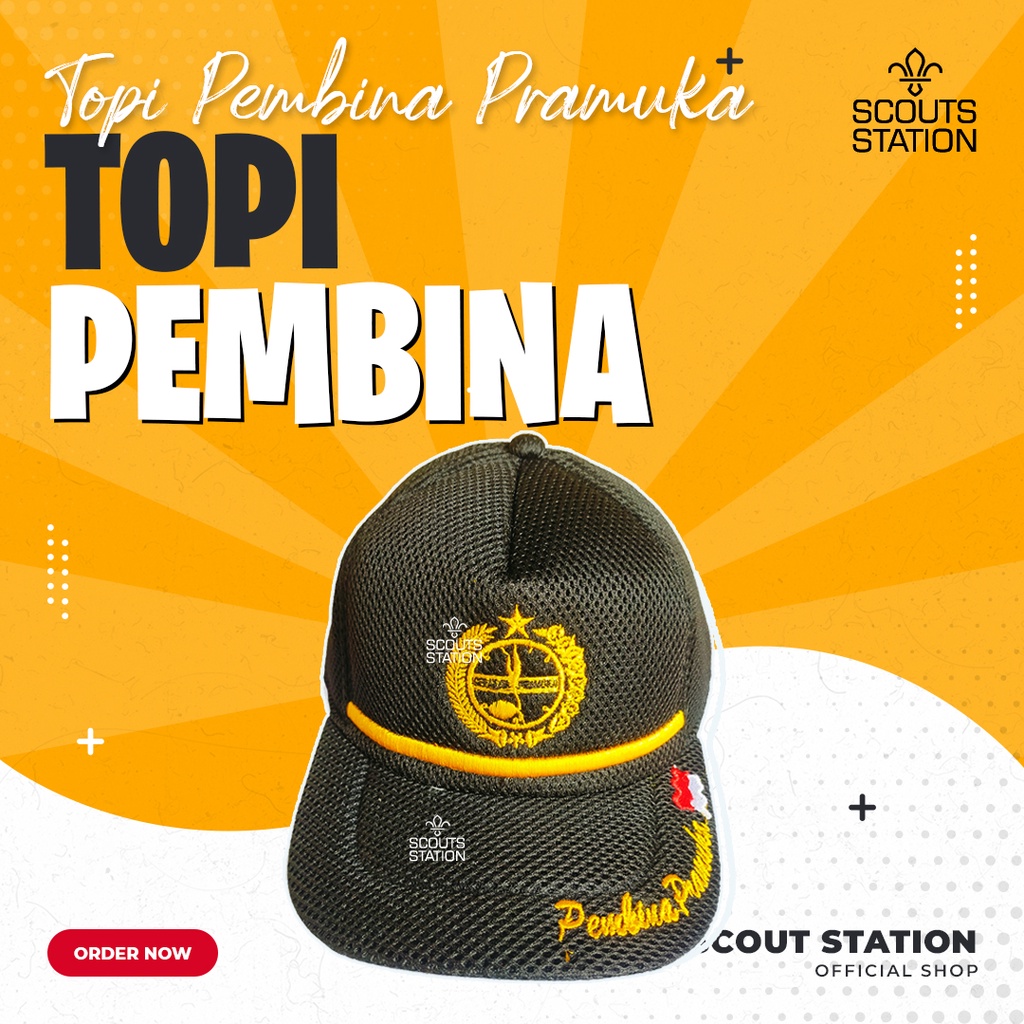 Topi Pembina Pramuka / Topi Pembina / Topi Pramuka / Topi Pembina Jaring dan Bludru