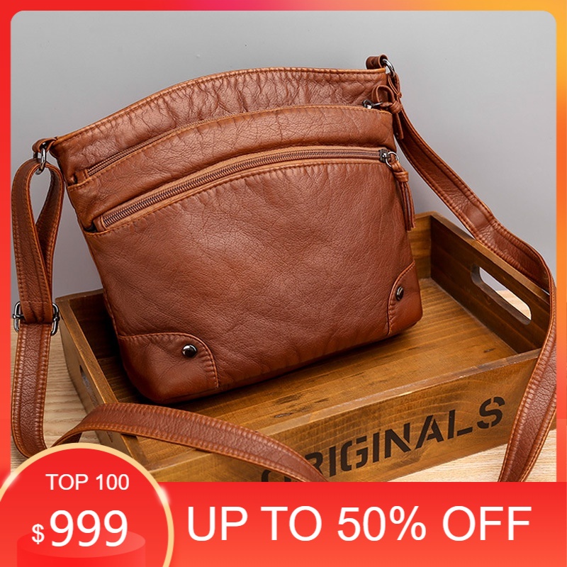 TAS SELEMPANG WANITA IMPORT KULIT COKLAT SLOVENE TA487B7 PREMIUM SLING BAG CEWEK KOREA FASHION KEKIN