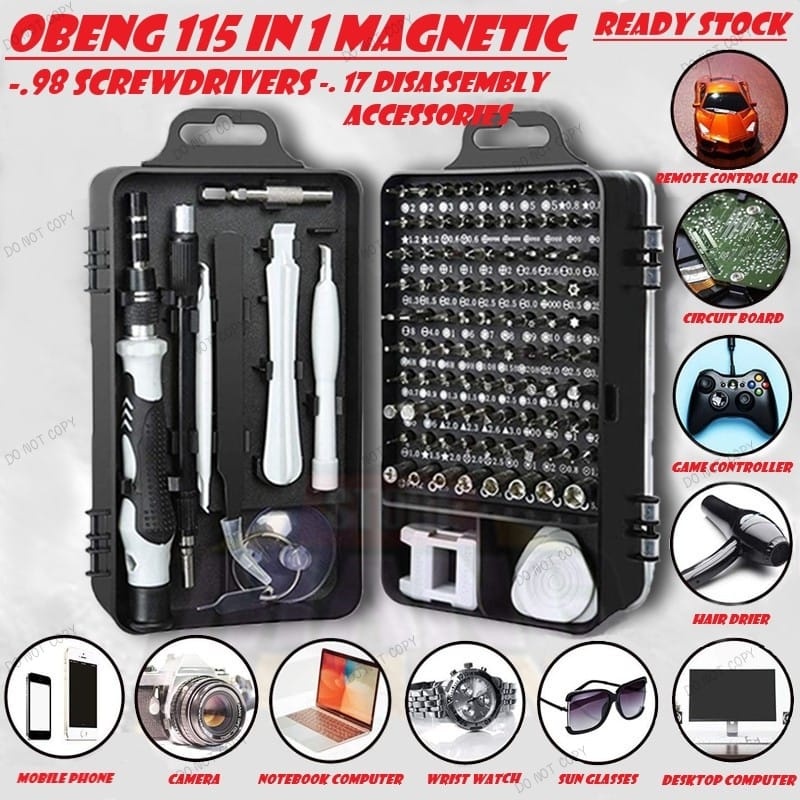 Obeng 115 in 1 Hp full set Obeng Service Komputer Laptop Hp Service  Obeng 115 in 1