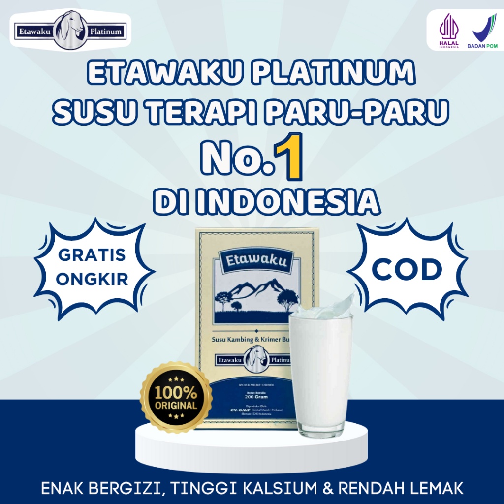 

ETAWAKU PLATINUM SUSU KAMBING ETAWA SOLUSI MASALAH PERNAFASAN 2OO GRAM