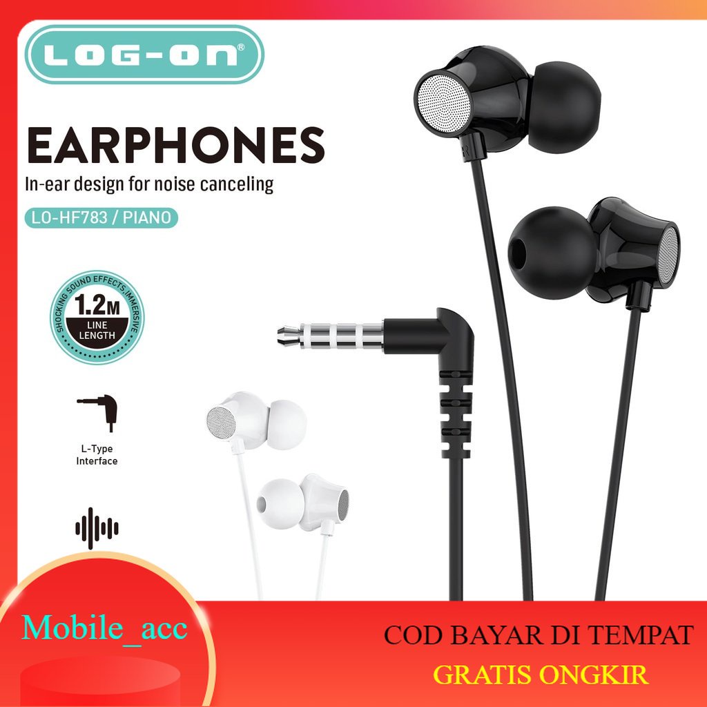 MEGA SALE ( LOG-ON)- HEADSET - HF - HANDSFREE LOG ON PIANO LO-HF783 BASS WIRED EARPHONE - SUPER EXTR