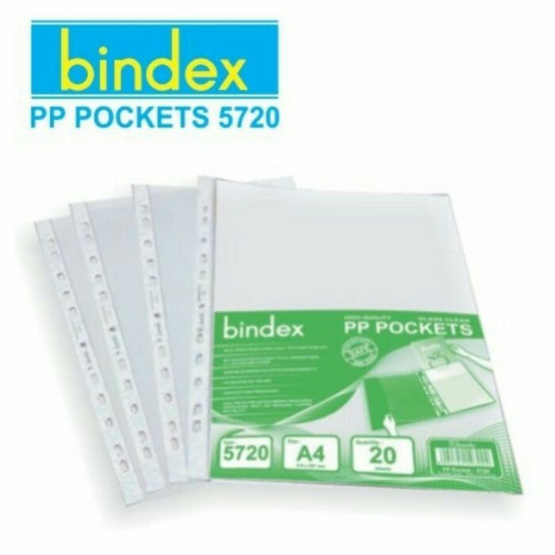 

PP Pocket/Sheet Protector Bindex A4,F4 ( 1bks/20 Sheet )