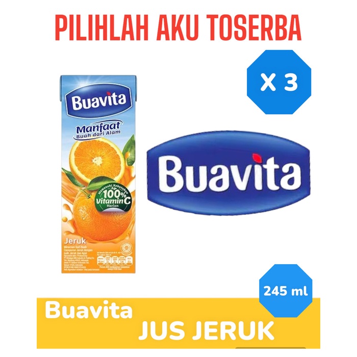 

BUAVITA ORANGE Jus Jeruk 245 ml - ( HARGA 3 pcs )