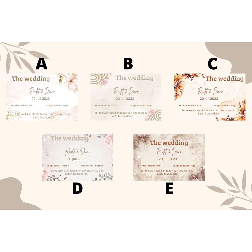 Ucapan terimakasih wedding-ucapan pernikahan-kartu ucapan souvenir