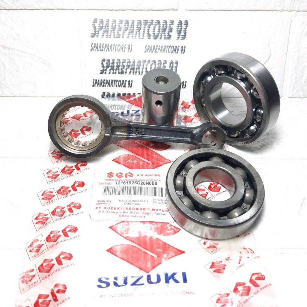 Stang seher satria fu150 25G + Bearing kruk as 6207-63/28 Suzuki satria fu 150 karbu old Original