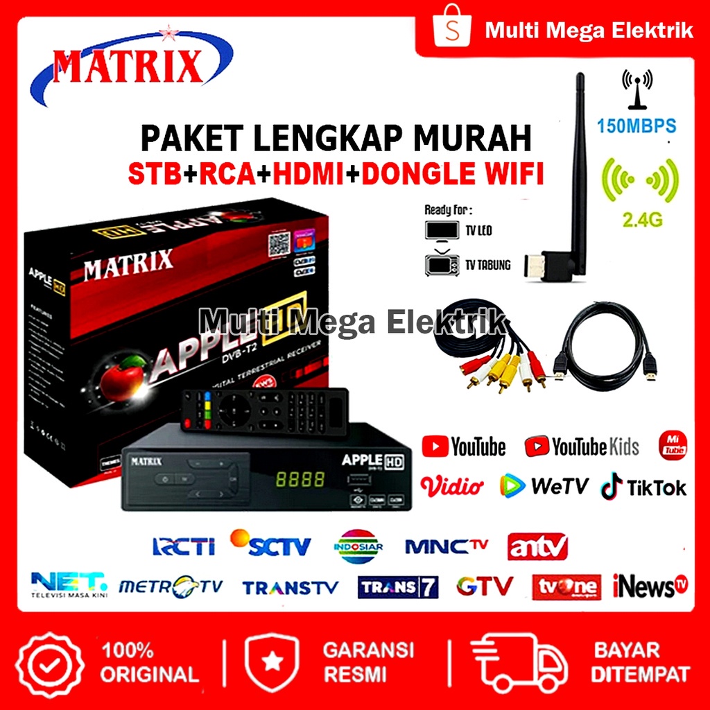 COD STB / SET TOP BOX TV DIGITAL / STB TV DIGITAL MATRIX APPLE DVBT2 / SET BOX TV DIGITAL / STB MATR