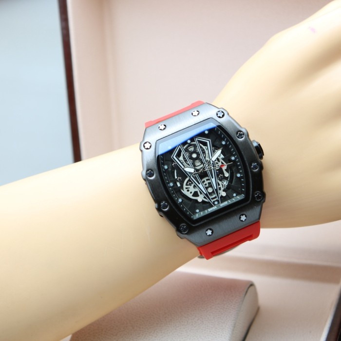 JAM TANGAN PRIA RM RUBBER CASING TRANSPARAN TGL AKTIF 4,5CM