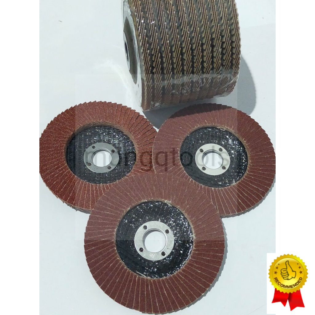 Flap Disc Amplas Susun 4 Inch Berbagai Ukuran Kasar Halus Grit 60 80 100 120 150 180 220 240 280 320