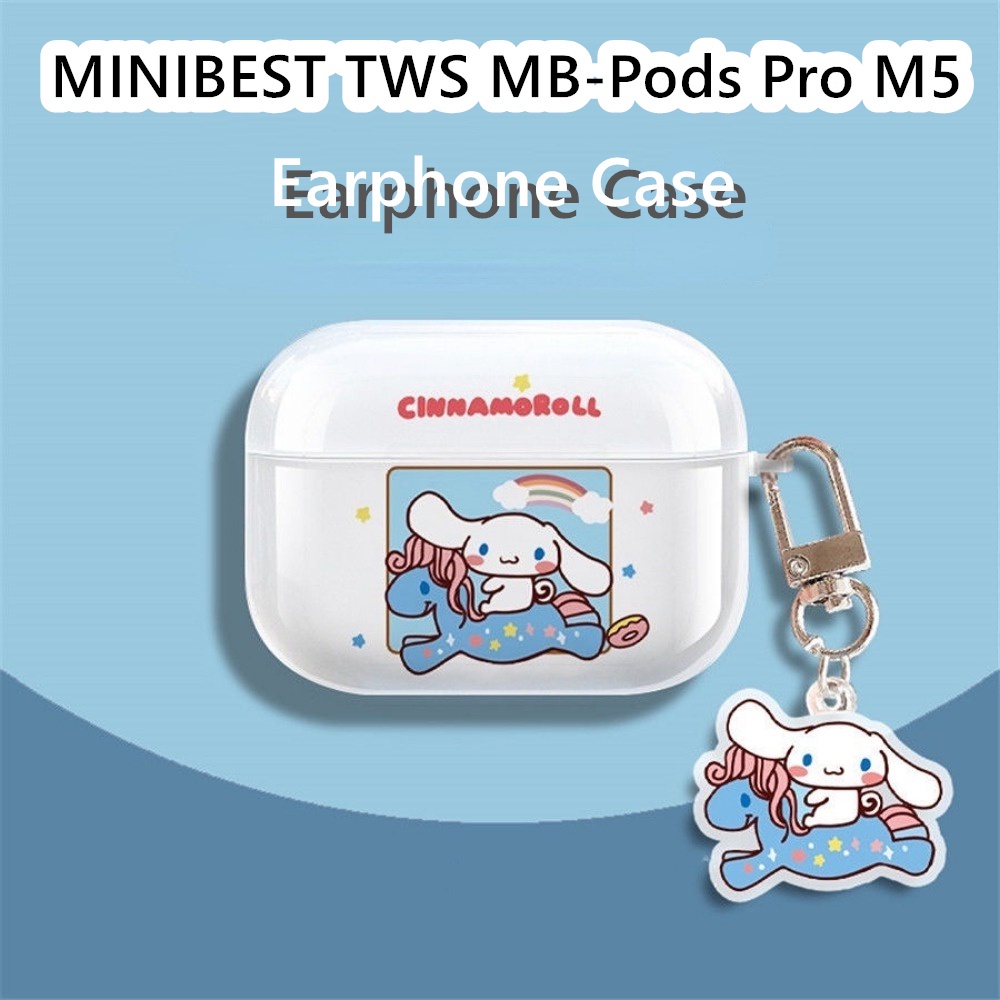 Discount Untuk MINIBEST TWS MB-Pods Pro M5 Case Beruang stroberi anime transparan Soft Silicone Earp