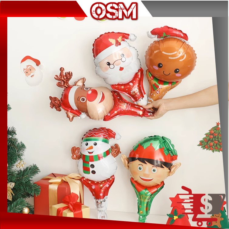 OSM - 6030 Balon Natal / Balon Natal Foil / Balon Natal Dekorasi / Balon Christmas Hias / Balon Kara