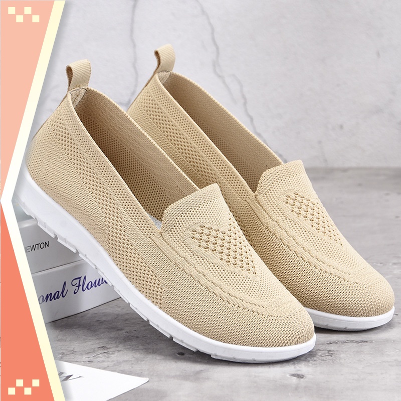 Sneakers Import Wanita Kekinian Murah branded terbaru - Sepatu wanita import flat shoes casual slip 