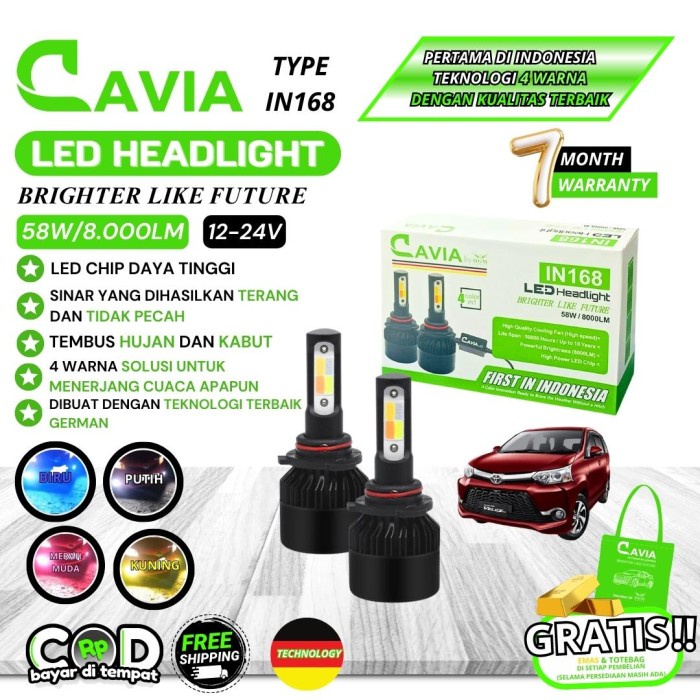 CAVIA-LAMPU LED 4 WARNA AVANZA VELOZ TERANG TEMBUS KABUT&HUJAN