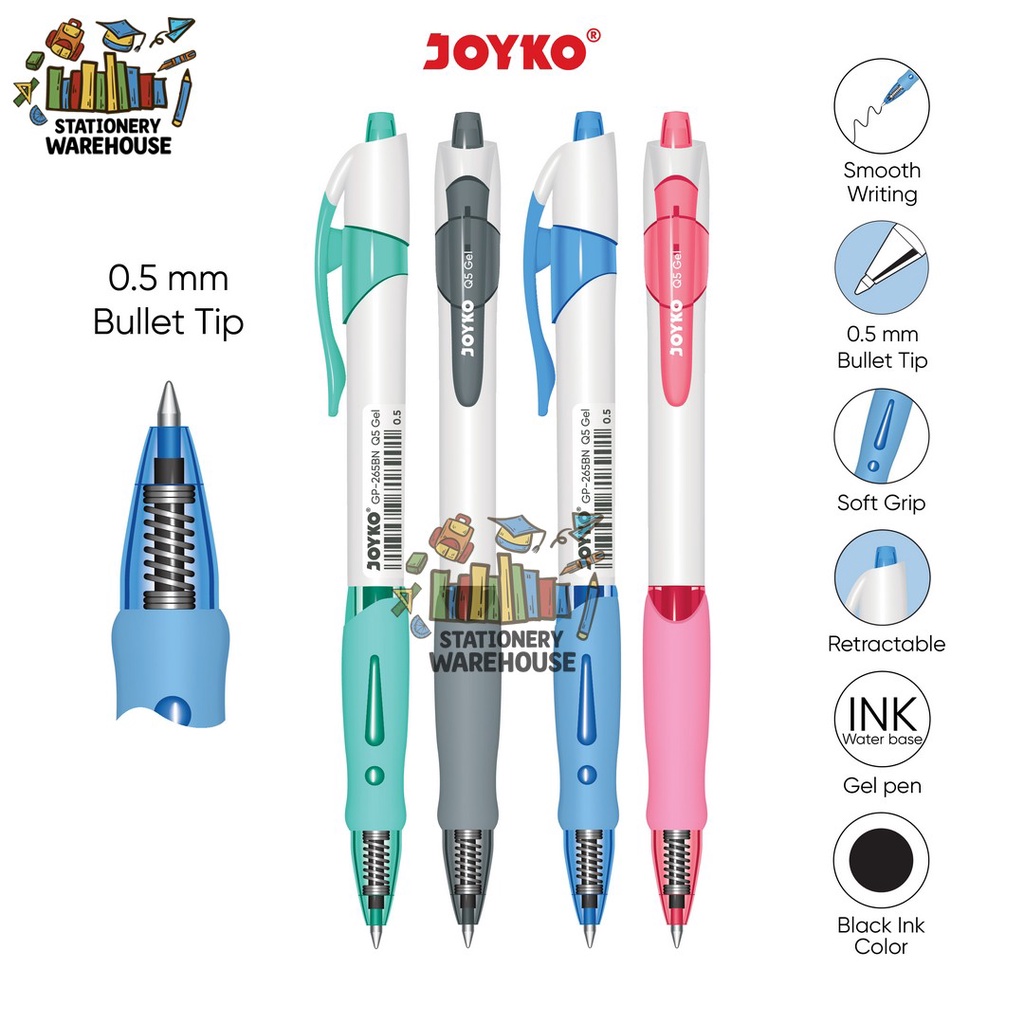 

Gel Pen Pulpen Pena Joyko GP-265BN Q5 Gel 0.5 mm