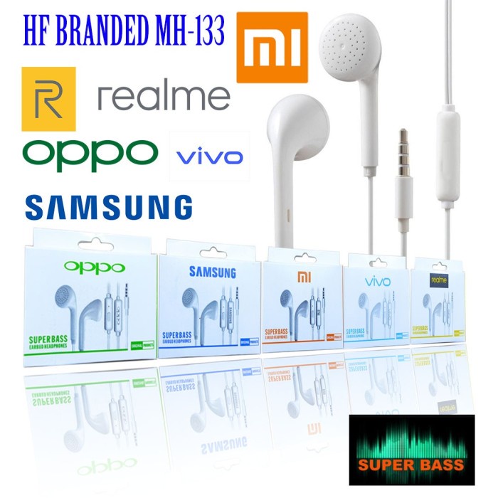 HF BRANDED MH133 HANDFREE HEADPHONE EARPHONE