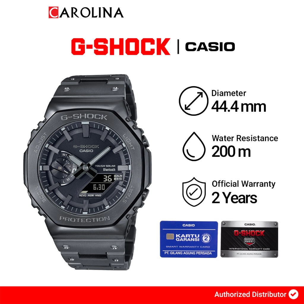 Jam Tangan Wanita Casio G-Sock X ITZY GM-B2100BD-1A Metal Covered Digital Analog Dial Dark Grey Resi
