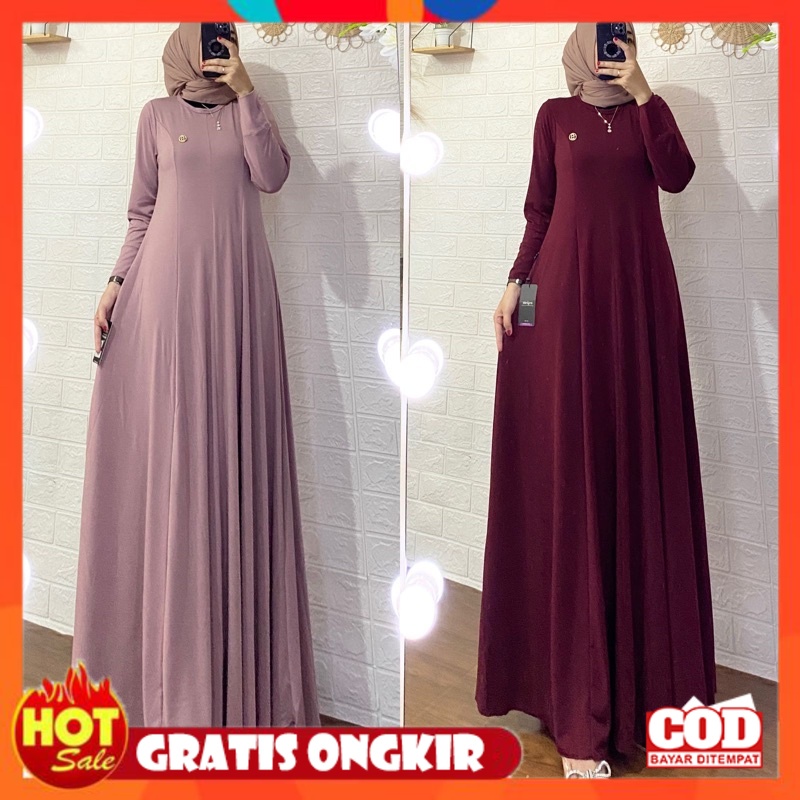 KAIN ADEM HALUS TEBAL / Gamis Nada - Gamis Jersey Korea - Gamis Polos Premium Original by:irnanda