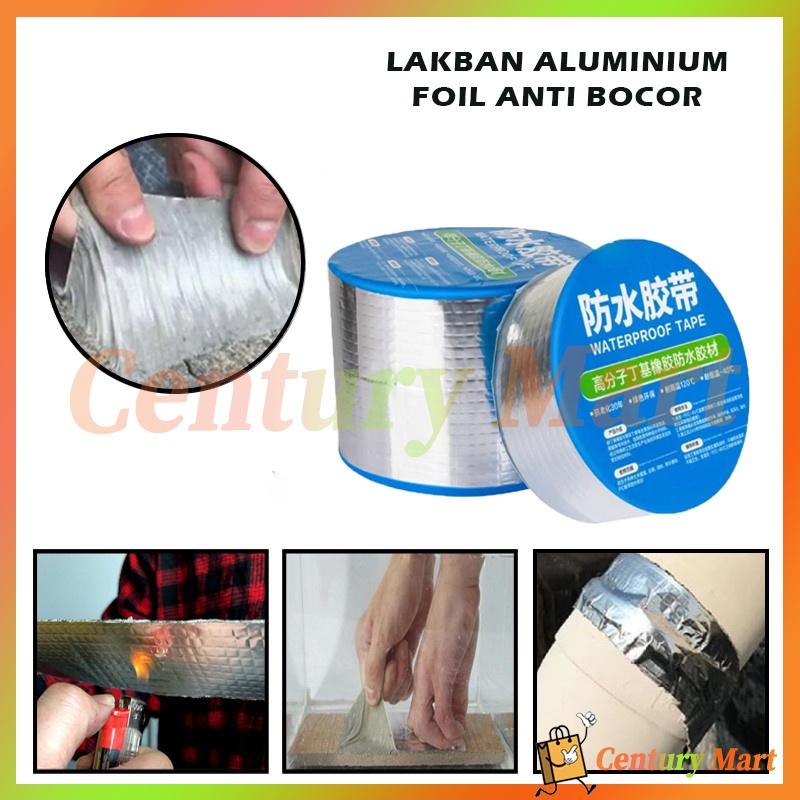 Lem Anti Air Aluminium Tape Serbaguna/Tape Anti bocor Foil Butyl Aluminium /Aluminium Foil Butyl Rub