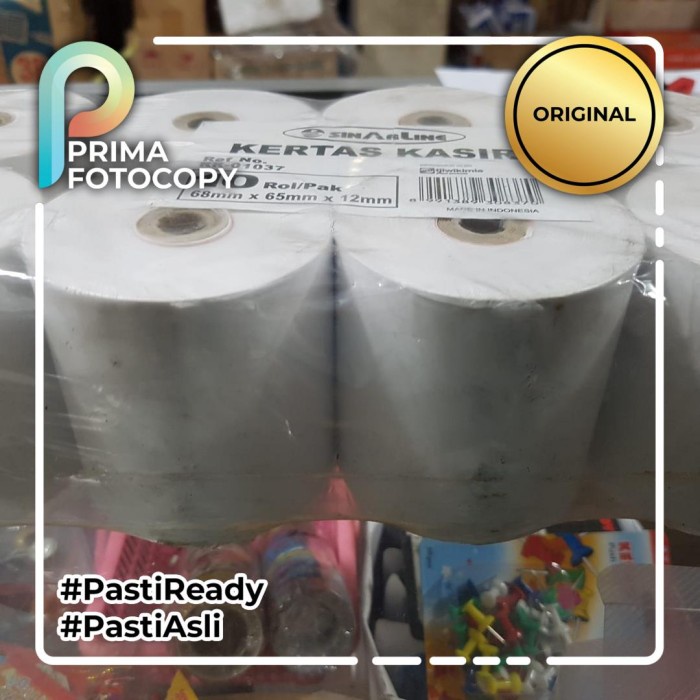 

Kertas Kasir HVS 1Rol 68mm x 65mm x 12mm Bukan Thermal ~ Original