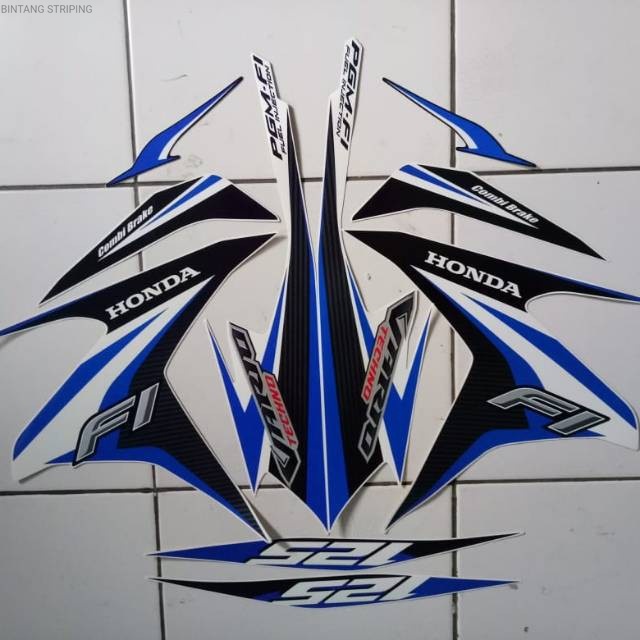 Striping Stiker Motor Honda vario Techno 2014 Biru