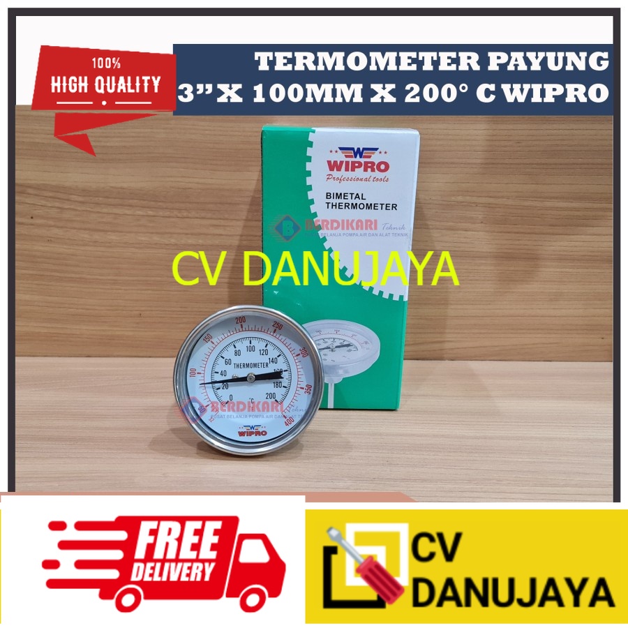 Termometer Payung / Thermometer Payung Bimetal Wipro - 200 Celcius