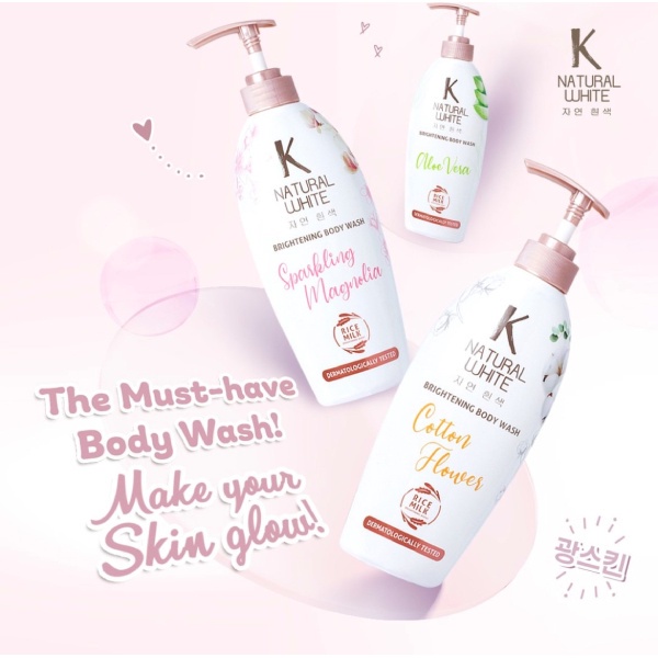 K Natural White Sabun Mandi Cair Cotton Flower Botol 500 ml x3 - Gambar 3