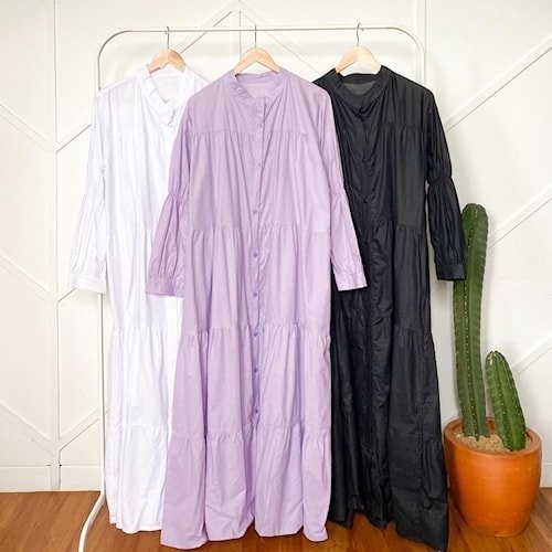 best -Dress Wanita Muslim Putih Polos Wita - Harisgo Baju Gamis Premium - lilac