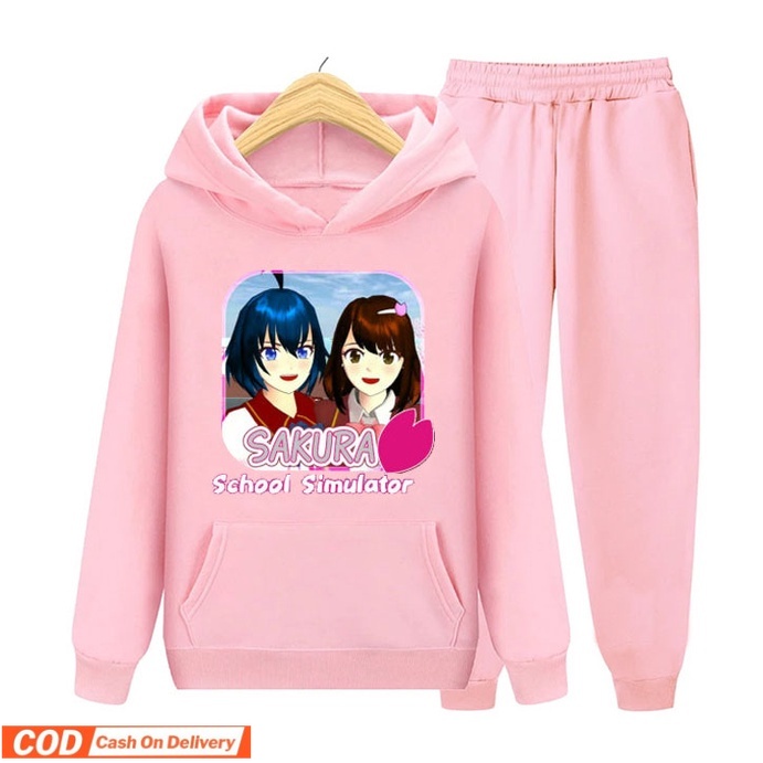 YMF - Setelan Sweater Hoodie Sakura School Simulator | Anak-Remaja ( SET Hoodie - Sakura School Simu