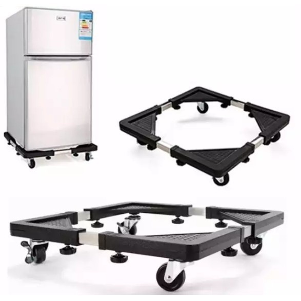 KOKOH  ADJUSTABLE FRIDGE TROLLEY RAK KAKI RODA KULKAS SETEL TATAKAN BESI ALAS KULKAS RAK KAKI BAWAH 