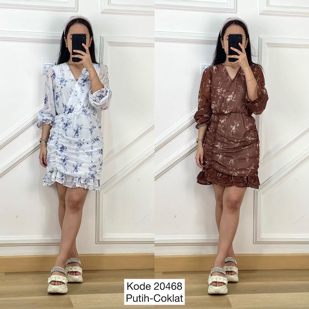 Ceruty Dress I Dress Motif Bunga Kecil I Dress Wanita Bunga I Dres Bunga Bunga