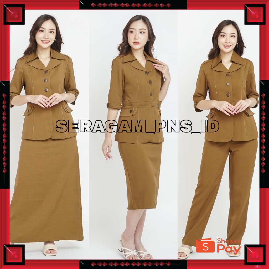 12.12 SERAGAM SALE / Setelan Blazer PNS ASN Seragam PNS Pemda Baju Dinas Setelan Jas PDH Lengan 6/8 
