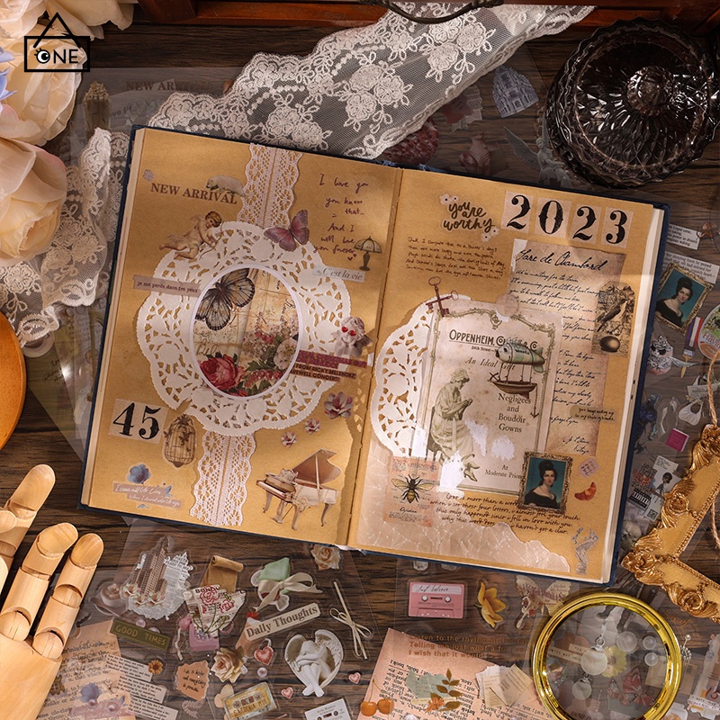 

COD❤️Stiker pvc nostalgia retro stiker anak-anak kreatif stiker dekorasi buku pegangan