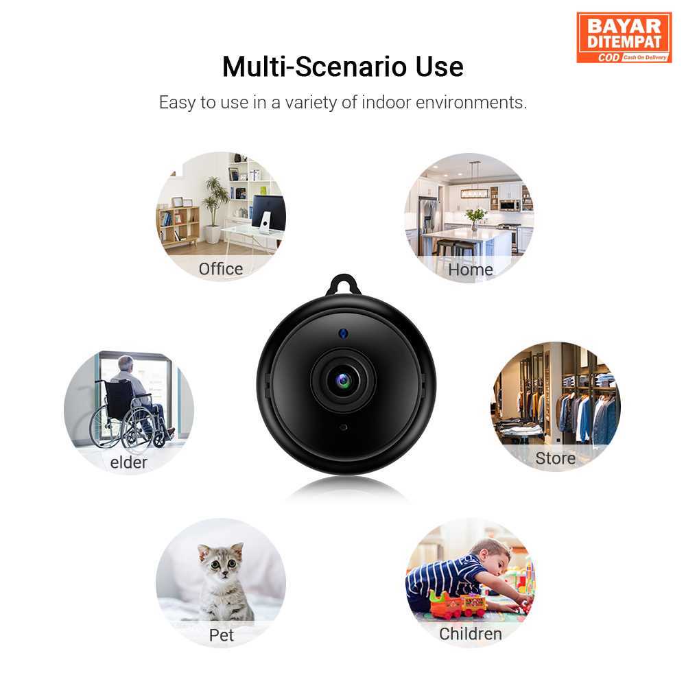 ( ORI ) V380 Kamera CCTV Mini WiFi Alarm Two Way Audio Infrared HD 1080P - V380-Mi7