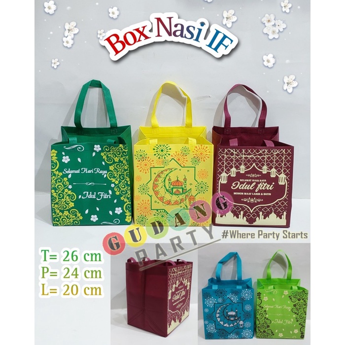 

[[ WSH - BEST SELLER ]] Spunbond Box Nasi IF/Kantong lebaran/Tas Bingkisan Lebaran/Goody Bag