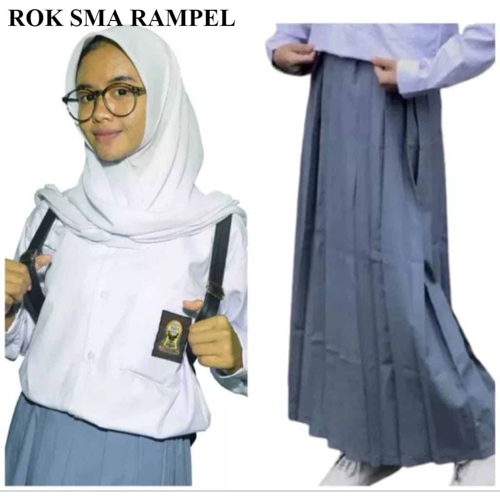 ROK SEKOLAH ABU ANAK PEREMPUAN SMA KEKINIAN BAHAN KATUN BERKUALITAS