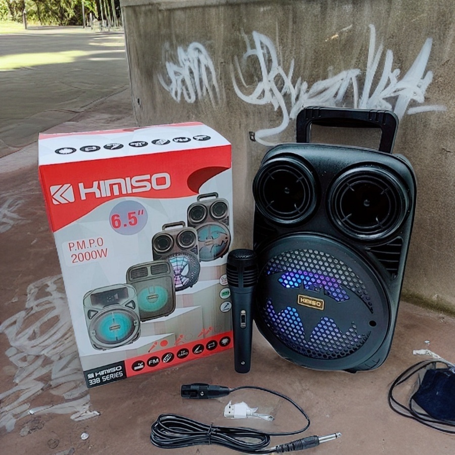 【COD】 Spiker speaker wireless bluetooth 6.5 inch 3391 KMS portable plus mic