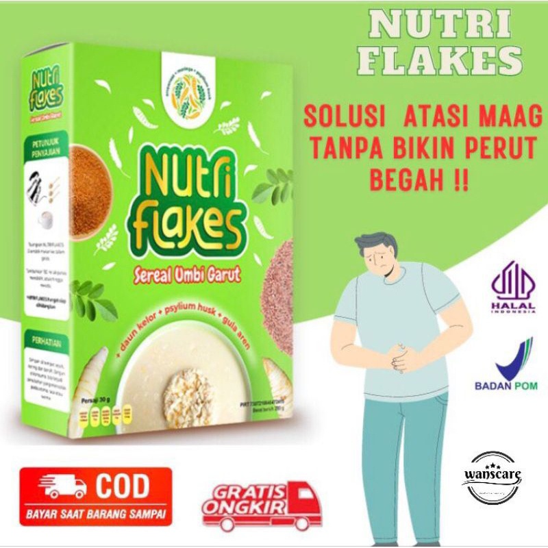 

100% ASLI Nutriflakes sereal umbi Garut Asam lambung 100% Original sehat solusi maag