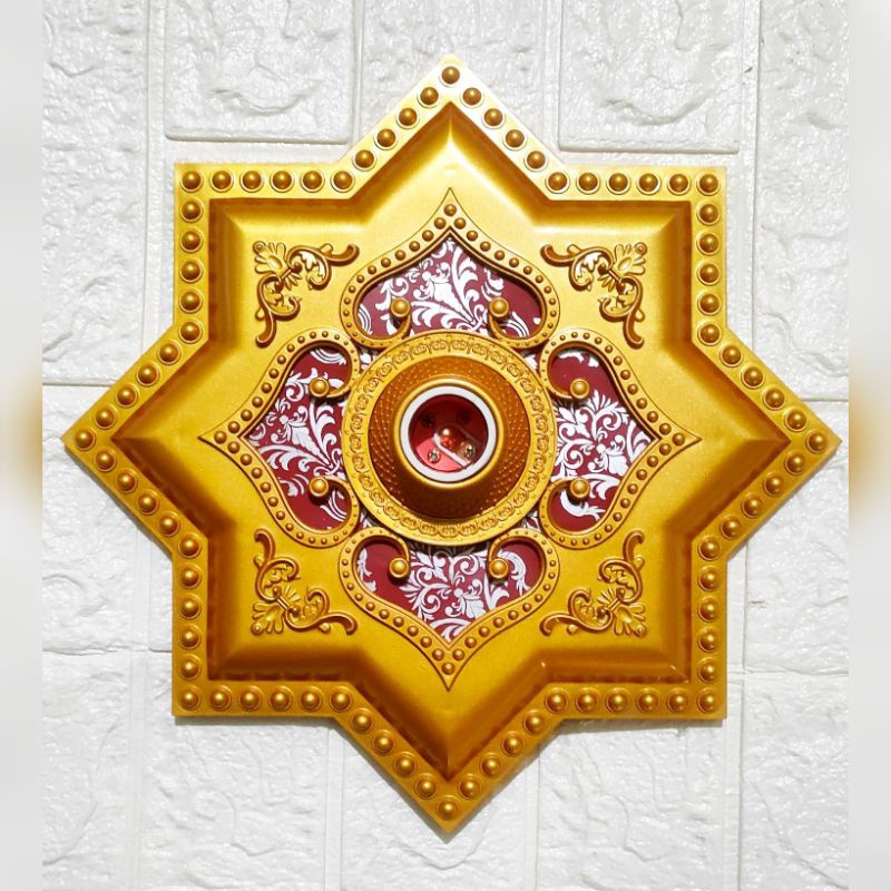 Ornamen Bintang Gold Fitting Hias Lampu 30 X 30 CM Plafon PVC plafon Gipsum Dekorasi Ceiling Lampu
