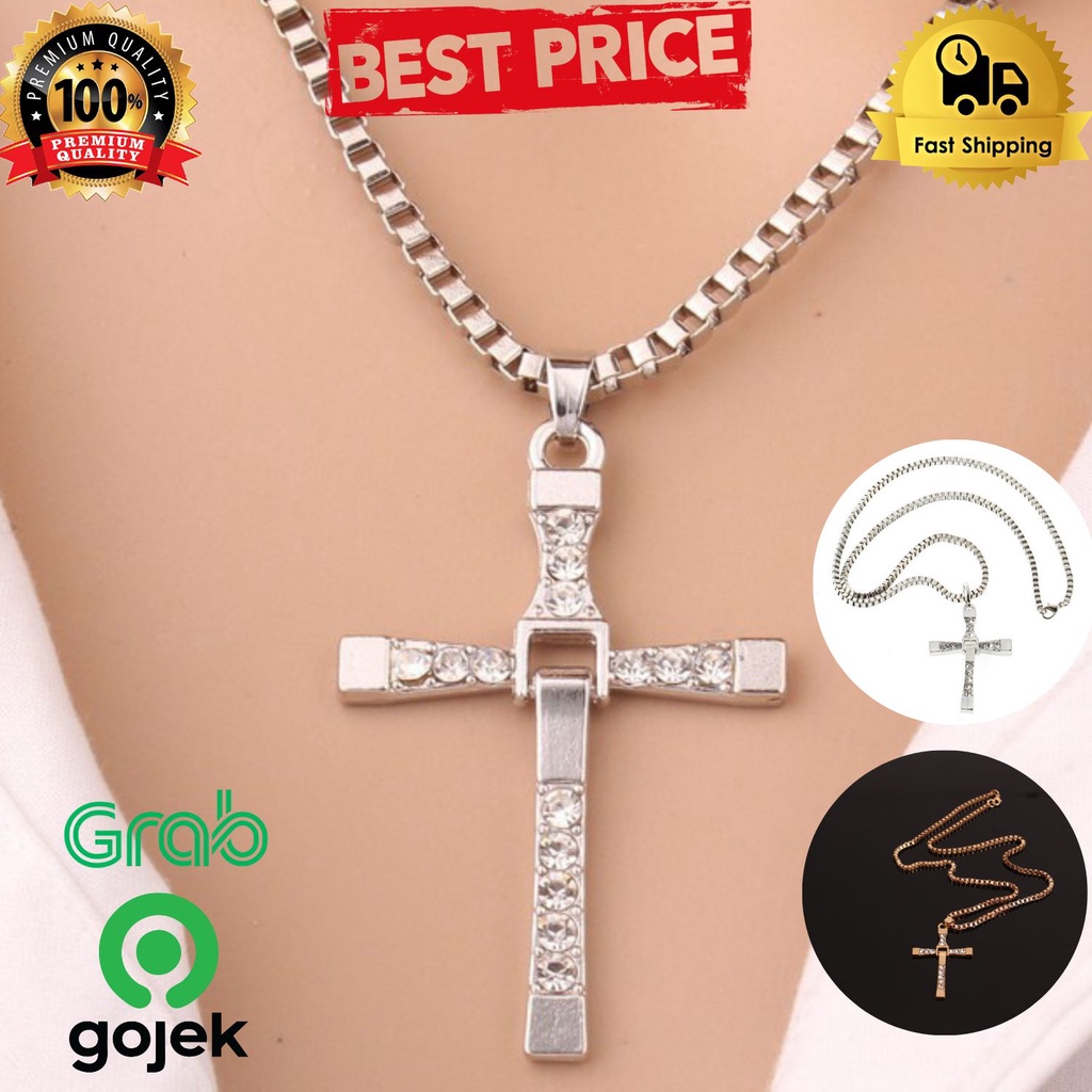 Kalung salib lipat foldable fast and furious pria wanita unisex , kalung salib / kalung salib lipat 