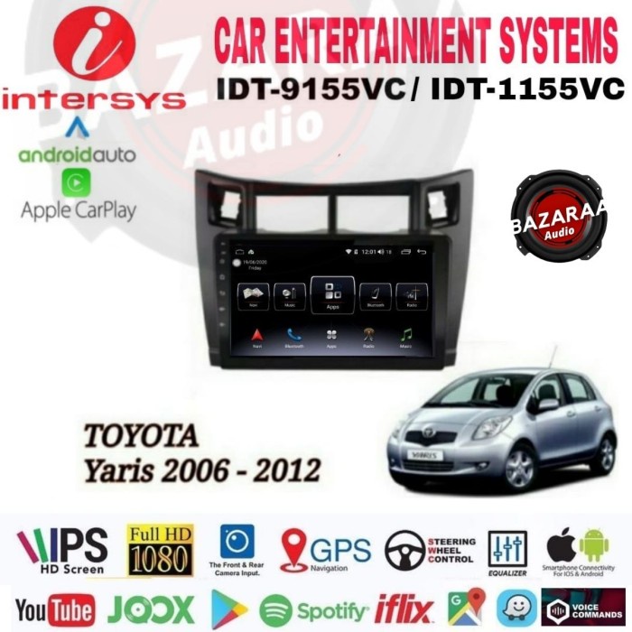Head Unit Android INTERSYS 9 Inch YARIS 2005 - 2013 + Socket PNP