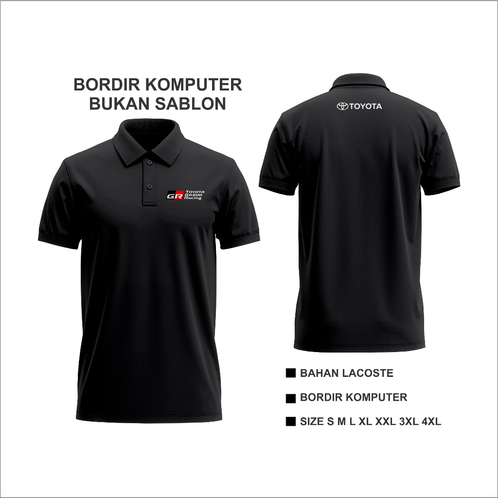 Baju Toyota Bordir Polo Toyota Bordir / Kemeja Toyota Bordir Bahan Premium Termurah
