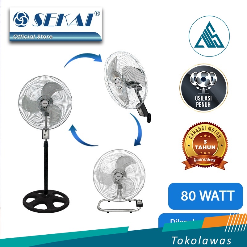 TOKO LAWAS, SEKAI Kipas Angin 3 In 1 Remote Tornado / Kipas Angin Berdiri / Kipas Angin Dinding / Ki
