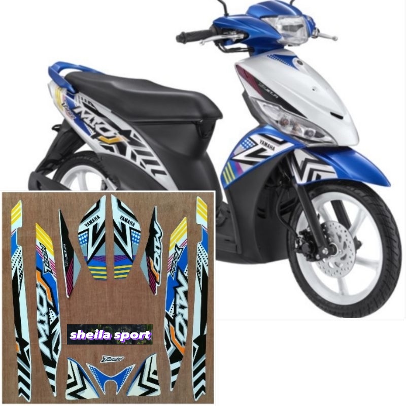 Striping mio j Stiker Yamaha Mio J Teen biru putih tahun 2013