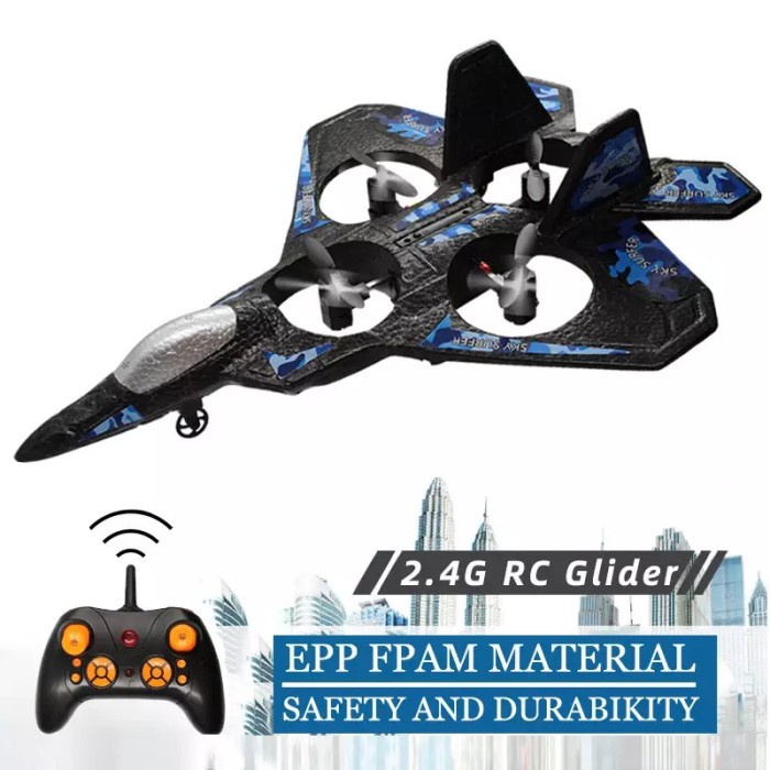 Mainan RC Plane Pesawat Foam VTOL LC222 2.4G Mainan Kapal terbang Drone RTF Asli Original Murah
