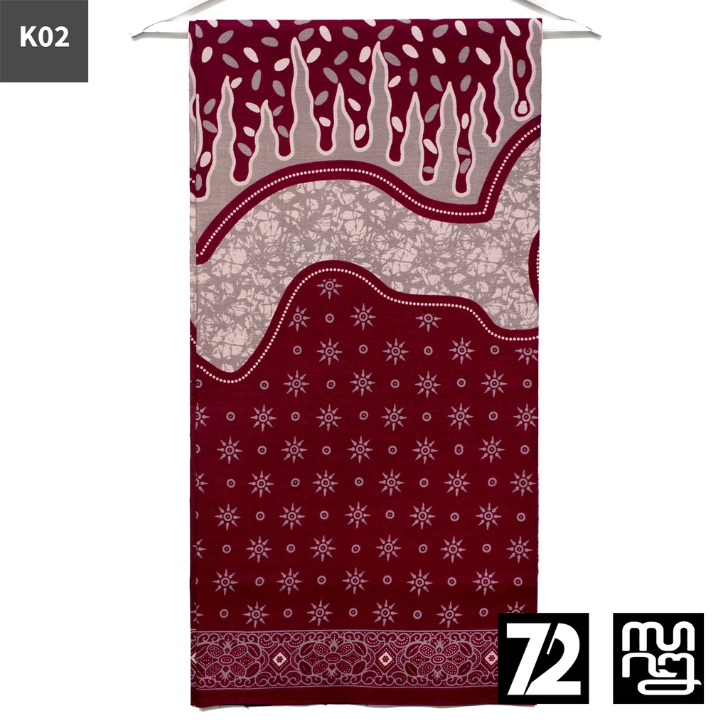 72 Batik - Kain Batik Katun Motif Lapis Truntum Warna Merah Maroon 724327