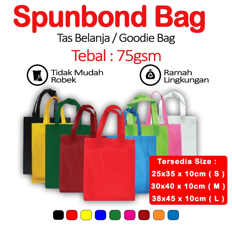 

Spunbond BAG Goodie Bag Tas Belanja Model Tali Handle Kantong Kain