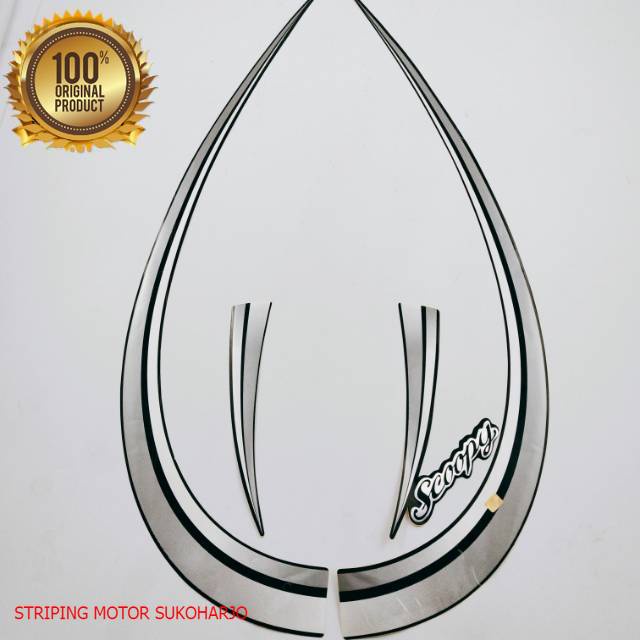 (ORI) striping honda scoopy karbu 2010 2011    hitam kualitas original
