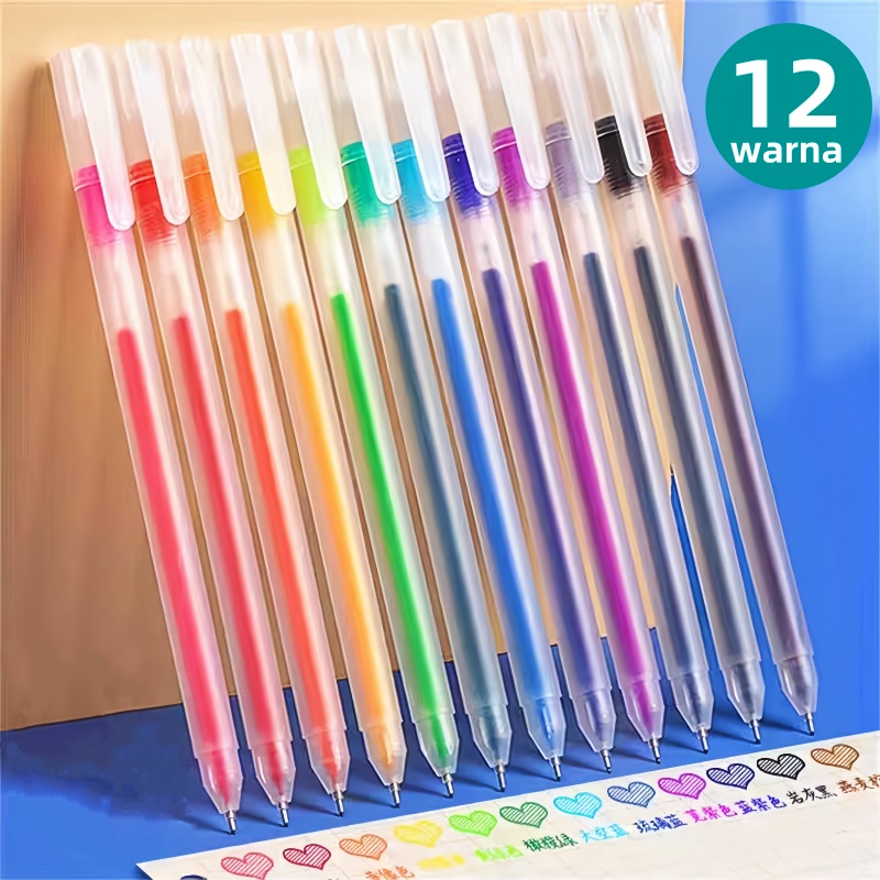 

Color Gel Pen Pulpen Gel 12 Warna Cerah Needle Tip 0.5mm Panjang Penulisan Hingga 400m -YuanYuan Mall