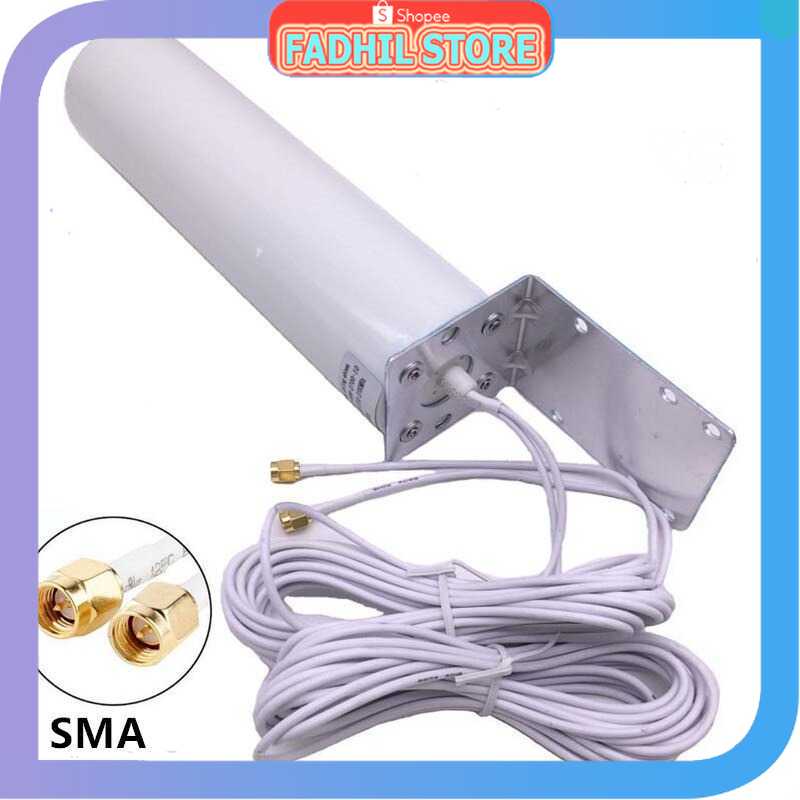 FS - JX Antena Eksternal Modem Router WiFi 3G 4G LTE 12dBi Konektor SMA - GJX-698