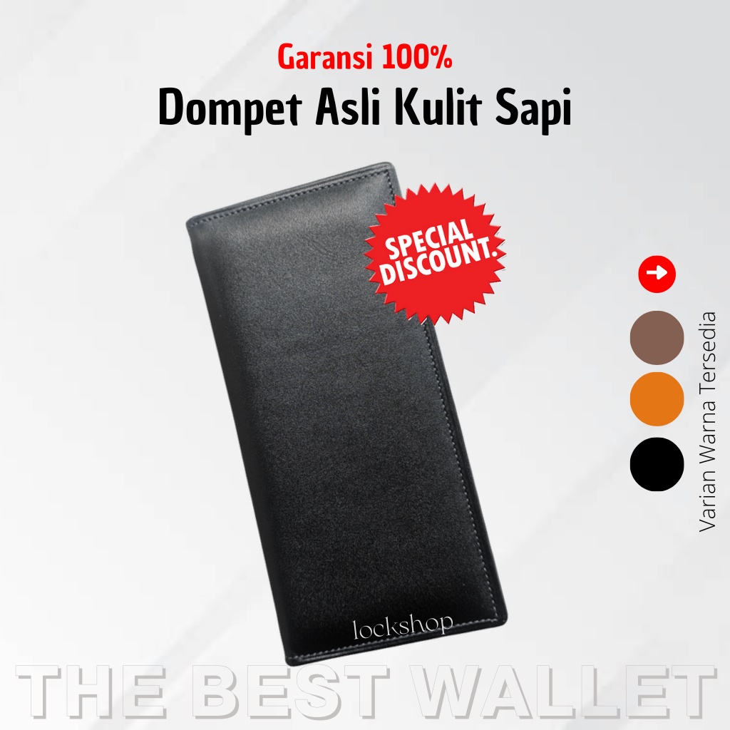 Dompet Kulit Pria Wanita Asli Garut Full Kulit Model Lipat Panjang Original Branded 100% Murah SWS03